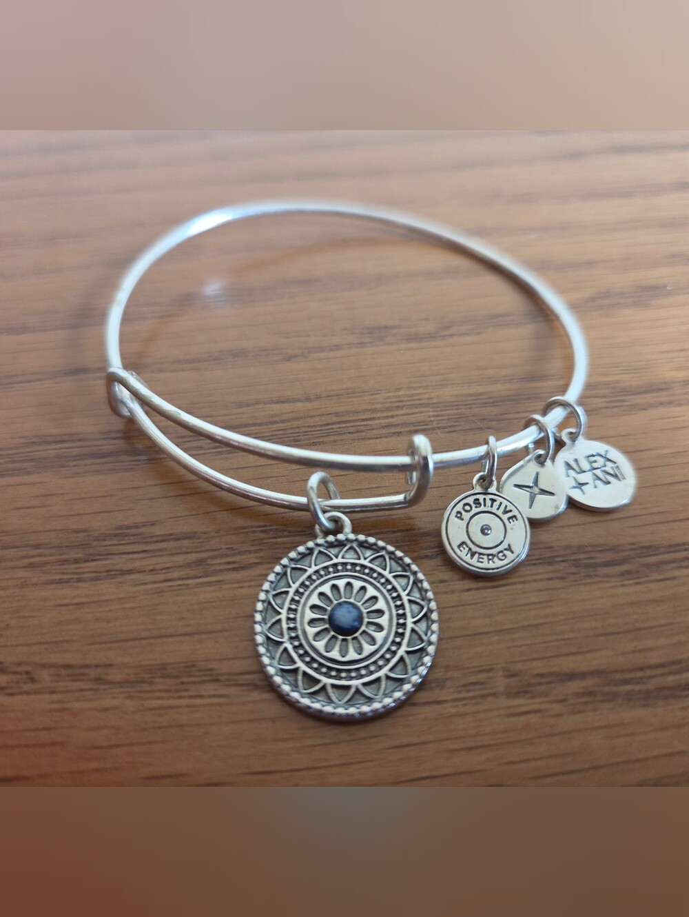 Alex and Ani New Day Charm Silver Expandable Bangle